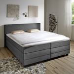 Lit boxspring Senta Avec surmatelas en viscose Tissu - Gris - 100 x 200cm - D2 souple