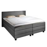 Boxspring Senta inclusief viscosetopper van geweven stof - Grijs - 100 x 200cm - H3 medium