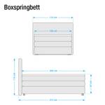 Boxspring Senta inclusief viscosetopper van geweven stof - Zwart - 100 x 200cm - H3 medium