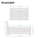 Lit boxspring Senta Avec surmatelas en viscose Tissu - Ecru - 140 x 200cm - D2 souple