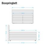 Boxspringbett Senta Inkl. Viscotopper - Webstoff - Ecru - 140 x 200cm - H3