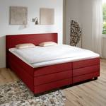 Boxspring Senta inclusief viscosetopper van geweven stof - Rood - 140 x 200cm - H2 zacht