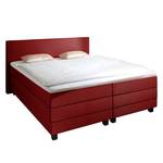 Boxspring Senta inclusief viscosetopper van geweven stof - Rood - 140 x 200cm - H2 zacht