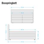 Boxspringbett Senta Inkl. Viscotopper - Webstoff - Ecru - 160 x 200cm - H3