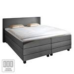 Boxspring Senta inclusief viscosetopper van geweven stof - Grijs - 160 x 200cm - H2 zacht