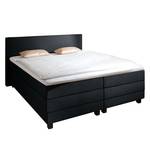 Lit boxspring Senta Avec surmatelas en viscose Tissu - Noir - 160 x 200cm - D2 souple