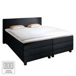 Lit boxspring Senta Avec surmatelas en viscose Tissu - Noir - 160 x 200cm - D3 medium