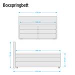 Boxspring Senta inclusief viscosetopper van geweven stof - Zwart - 160 x 200cm - H2 zacht