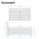 Lit boxspring Senta Avec surmatelas en viscose Tissu - Gris - 180 x 200cm - D2 souple
