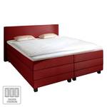 Lit boxspring Senta Avec surmatelas en viscose Tissu - Rouge - 180 x 200cm - D2 souple