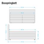 Boxspring Senta inclusief viscosetopper van geweven stof - Ecrú - 200 x 200cm - H2 zacht