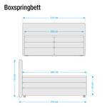 Boxspring Senta inclusief viscosetopper van geweven stof - Zwart - 200 x 200cm - H3 medium