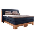 Boxspringbett Corona Webstoff/Buche massiv - Anthrazit - 140 x 200cm - H3