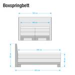 Boxspringbett Corona Webstoff/Buche massiv - Anthrazit - 140 x 200cm - H3