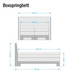 Boxspringbett Corona Webstoff/Buche massiv - Schwarz - 140 x 200cm - H3