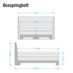 Boxspringbett Corona Webstoff/Buche massiv - Beige - 160 x 200cm - H2