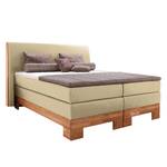 Boxspringbett Corona Webstoff/Buche massiv - Beige - 160 x 200cm - H3