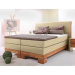 Boxspringbett Corona Webstoff/Buche massiv - Beige - 160 x 200cm - H3