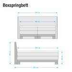 Boxspringbett Corona Webstoff/Buche massiv - Kirschrot - 180 x 200cm - H3