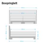 Boxspringbett Corona Webstoff/Buche massiv - Kirschrot - 200 x 200cm - H2