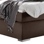 Lit boxspring Shali (avec surmatelas) Tissu - Marron