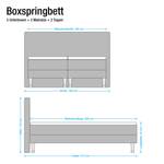 Boxspringbett Ramona IV Webstoff - Schwarz - 180 x 200cm - H2