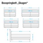 Boxspringbett Skagen Webstoff - Anthrazit - 140 x 200cm - H2 - Nicht verstellbar