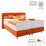 Boxspringbett Skagen Webstoff - Orange - 140 x 200cm - H2 - Nicht verstellbar