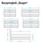 Boxspringbett Skagen Webstoff - Anthrazit - 200 x 200cm - H3 - Mit Fernbedienung verstellbar