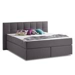 Lit boxspring Smood Colour III Tissu structuré - 140 x 200cm - Gris - Gris - 140 x 200cm