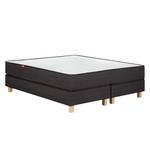 Lit boxspring Smood Tissu - Anthracite - Anthracite - 140 x 200cm - Sans tête de lit - Matelas boxspring