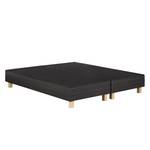 Lit boxspring Smood Tissu - Anthracite - Anthracite - 140 x 200cm - Sans tête de lit - Sans matelas