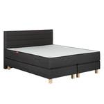 Lit boxspring Smood Tissu - Anthracite - Anthracite - 160 x 200cm - Avec tête de lit - Matelas boxspring