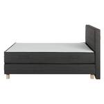 Lit boxspring Smood Tissu - Anthracite - Anthracite - 180 x 200cm - Avec tête de lit - Matelas boxspring