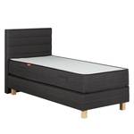 Boxspring Smood geweven stof - antracietkleurig - Antraciet - 90 x 200cm - Met hoofdeinde - Boxspringmatras