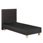 Boxspringbett Smood Webstoff - Anthrazit - Anthrazit - 90 x 200cm - Mit Kopfteil - Ohne Matratze