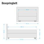 Lit boxspring Soft Box Tissu - Gris clair - 140 x 200cm - D3 medium