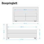 Boxspringbett Soft Box Webstoff - Lichtgrau - 160 x 200cm - H2