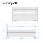 Boxspringbett Soft Box Webstoff - Braun - 160 x 200cm - H3