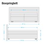 Lit boxspring Soft Box Tissu - Marron - 180 x 200cm - D2 souple