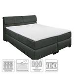 Lit boxspring Stamford (avec surmatelas) Microvelours - Anthracite