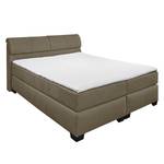 Lit boxspring Stamford (avec surmatelas) Microvelours - Marron clair