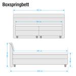 Lit boxspring Stamford (avec surmatelas) Microvelours - Argenté