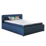 Boxspring Stawell (incl. soundsysteem en sierkussens) - geweven stof - blauw