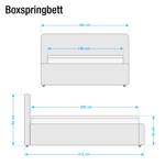 Boxspringbett Stawell Webstoff Blau