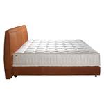 Lit boxspring Superior Cuir véritable marron - Marron miel - 160 x 200cm - D3 medium