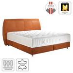 Boxspringbett Supreme Echtleder Echtleder - Honigbraun - 160 x 200cm - H3