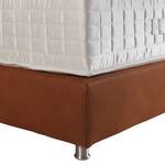 Lit boxspring Superior Cuir véritable marron - Marron miel - 160 x 200cm - D3 medium