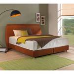 Boxspringbett Supreme Echtleder Honigbraun - 200 x 200cm - H3