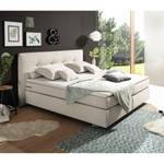 Lit boxspring Tassar (avec surmatelas) Tissu - Blanc crème